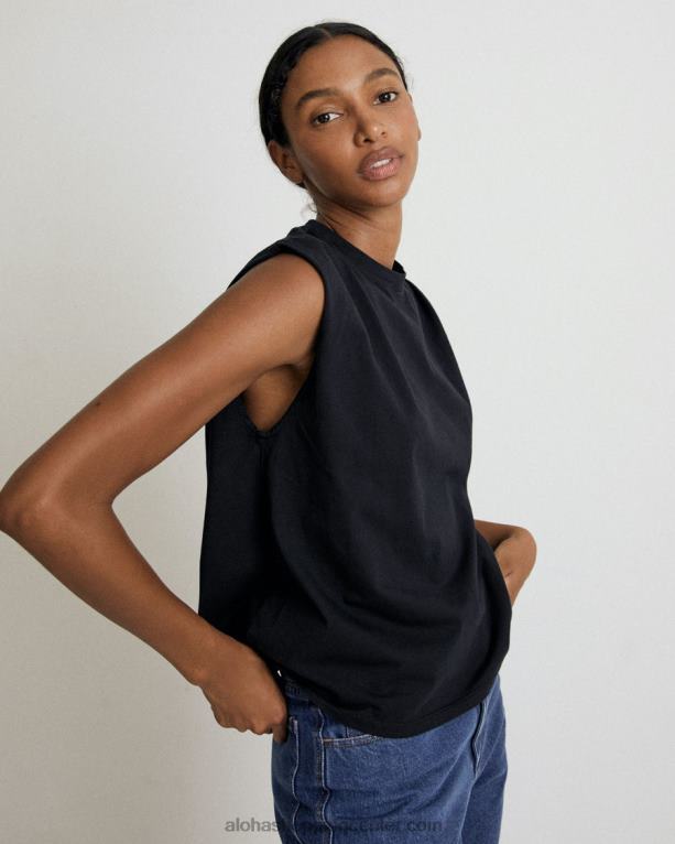 Chill - črn bombažni top ženske Alohas 0D4R8919