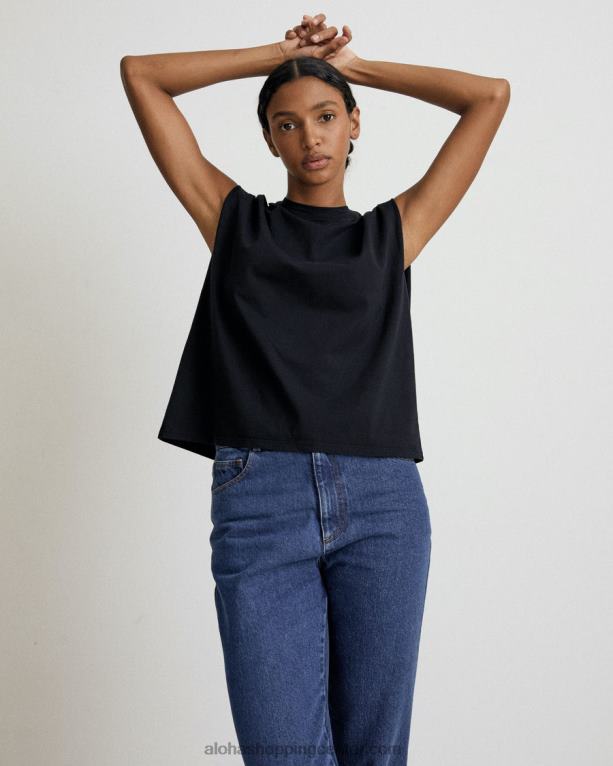 Chill - črn bombažni top ženske Alohas 0D4R8919