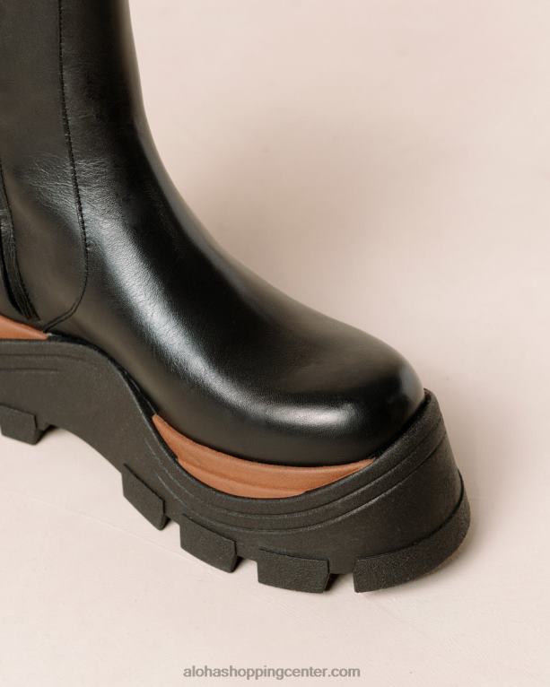 Sapphire nutty - črni usnjeni škornji ženske Alohas 0D4R8334