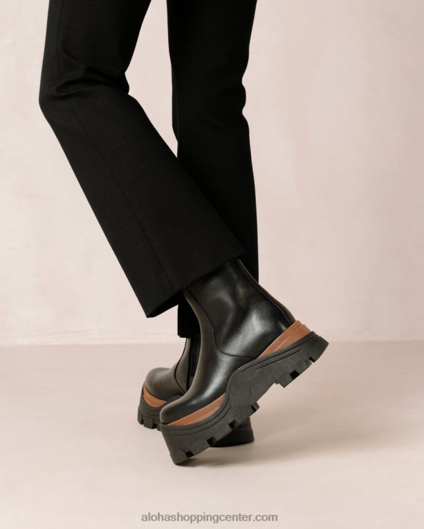 Sapphire nutty - črni usnjeni škornji ženske Alohas 0D4R8334