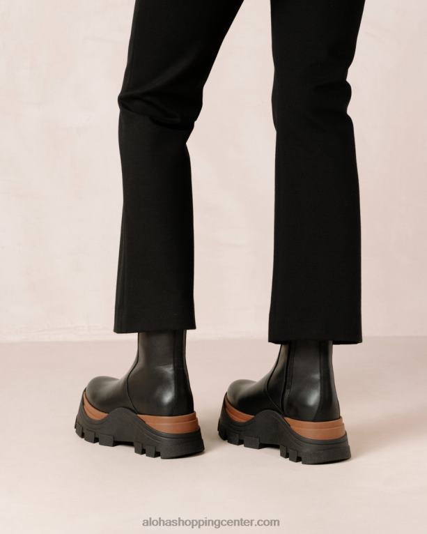 Sapphire nutty - črni usnjeni škornji ženske Alohas 0D4R8334