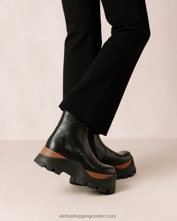 Sapphire nutty - črni usnjeni škornji ženske Alohas 0D4R8334