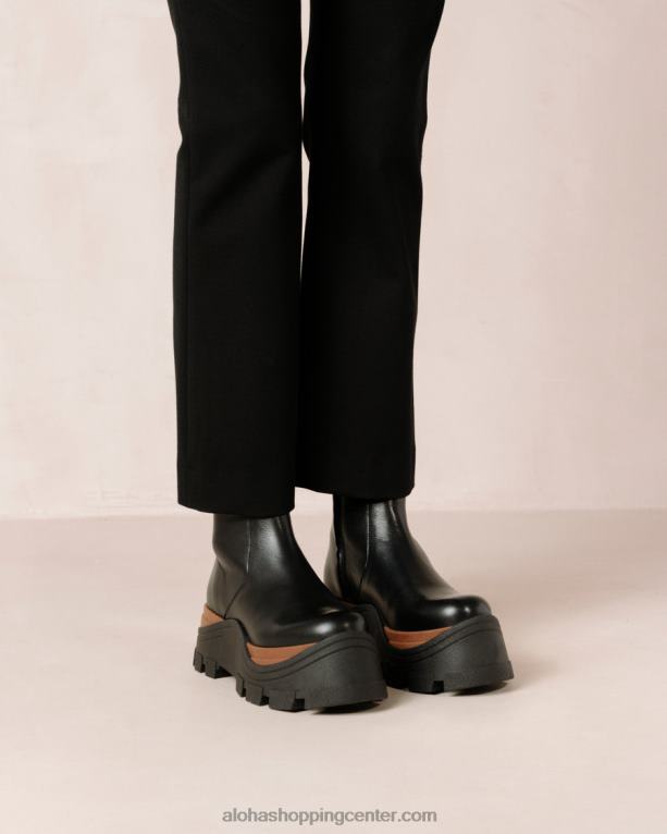 Sapphire nutty - črni usnjeni škornji ženske Alohas 0D4R8334