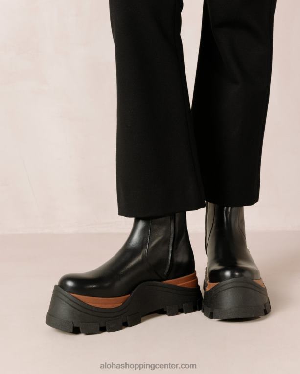 Sapphire nutty - črni usnjeni škornji ženske Alohas 0D4R8334