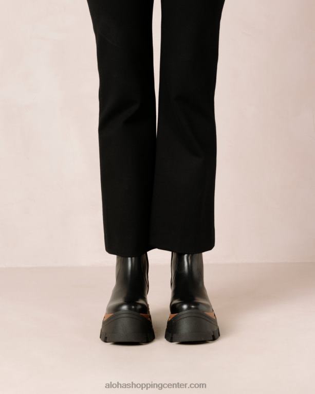 Sapphire nutty - črni usnjeni škornji ženske Alohas 0D4R8334