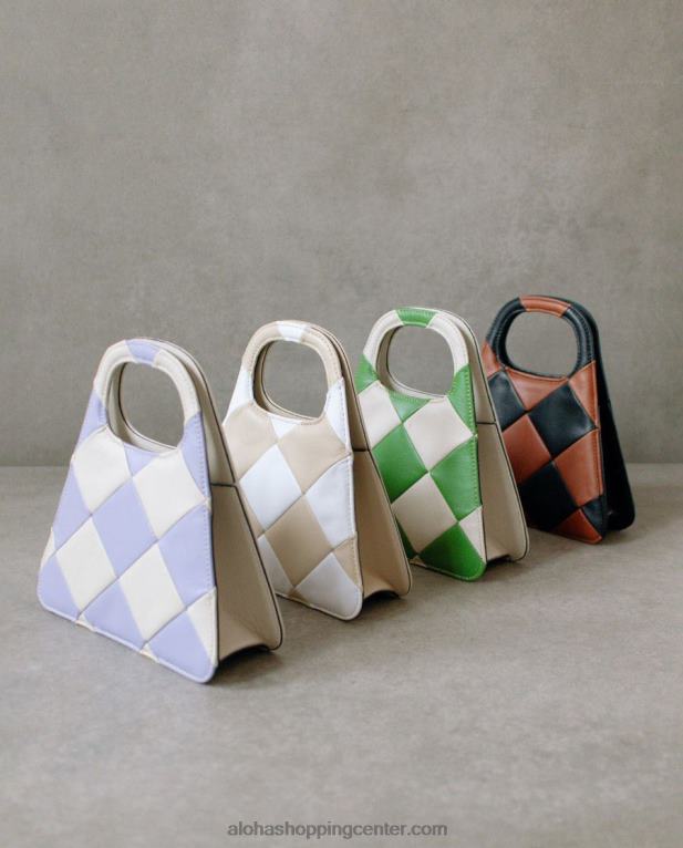 a scacchi - belo-zelena karirasta torbica ženske Alohas 0D4R81101