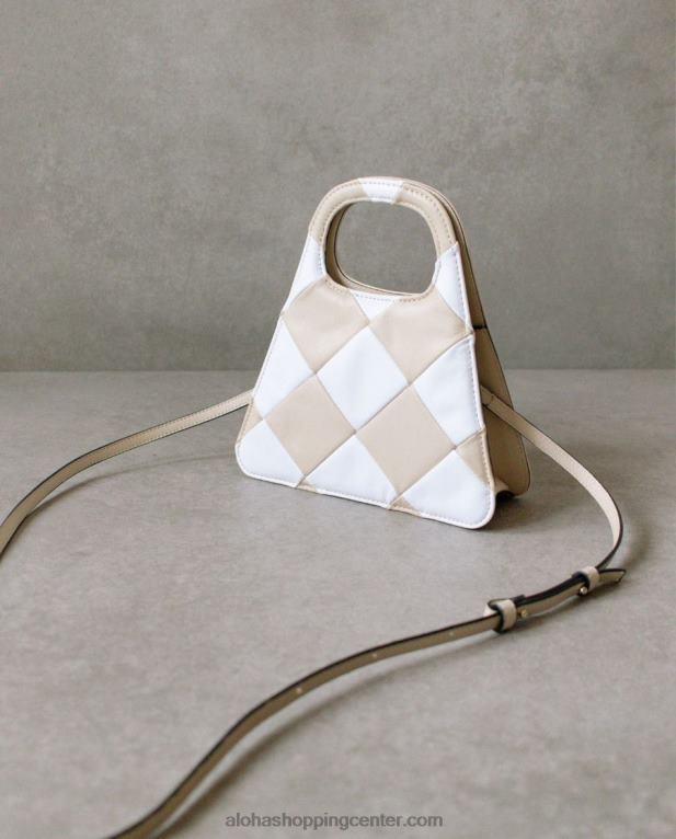 a scacchi - bež in krem ​​karirasta torbica ženske Alohas 0D4R81099
