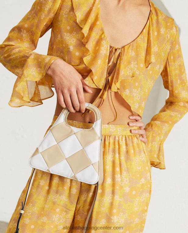 a scacchi - bež in krem ​​karirasta torbica ženske Alohas 0D4R81099