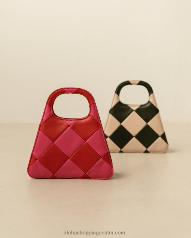 a scacchi - rdeča in roza karirasta torbica ženske Alohas 0D4R81074