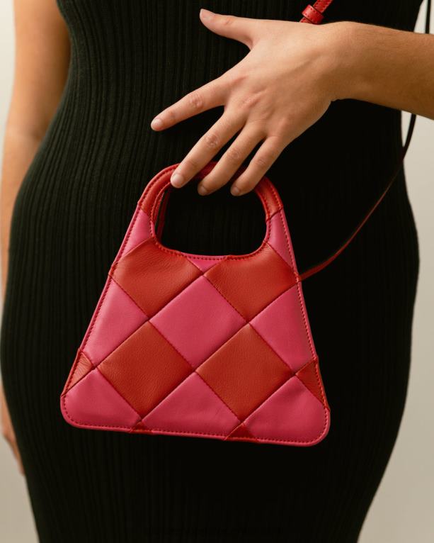 a scacchi - rdeča in roza karirasta torbica ženske Alohas 0D4R81074