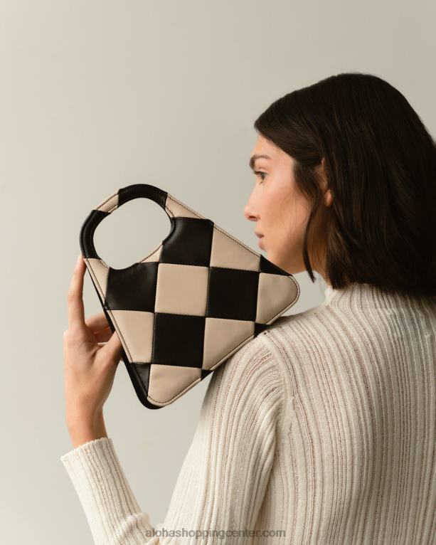 a scacchi - črno-bela karirasta torbica ženske Alohas 0D4R81076