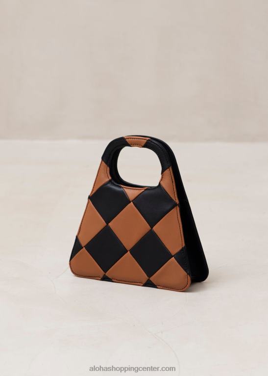 a scacchi - črno-rjava karirasta torbica ženske Alohas 0D4R81100