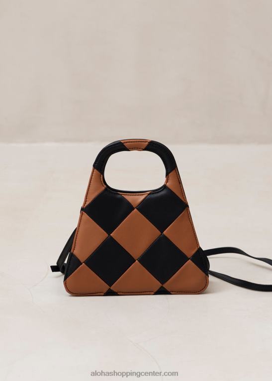 a scacchi - črno-rjava karirasta torbica ženske Alohas 0D4R81100