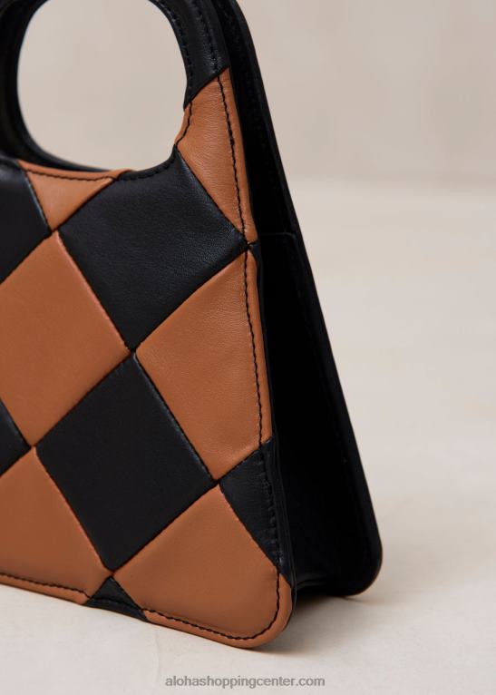 a scacchi - črno-rjava karirasta torbica ženske Alohas 0D4R81100