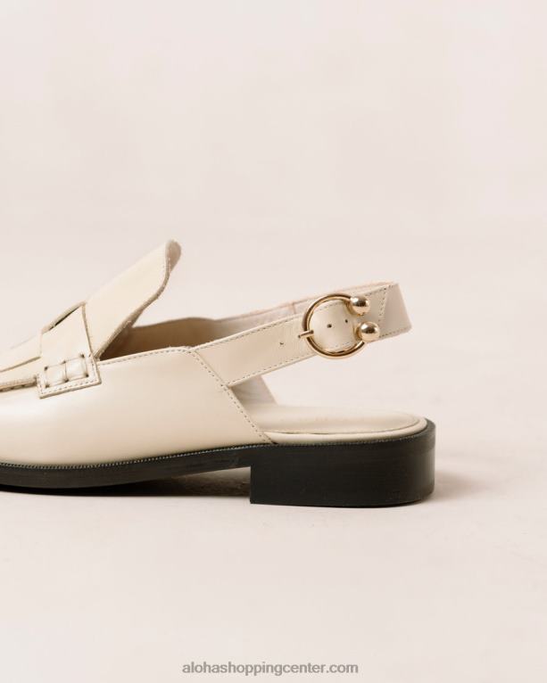 abe braided - beli usnjeni loaferji ženske Alohas 0D4R8308