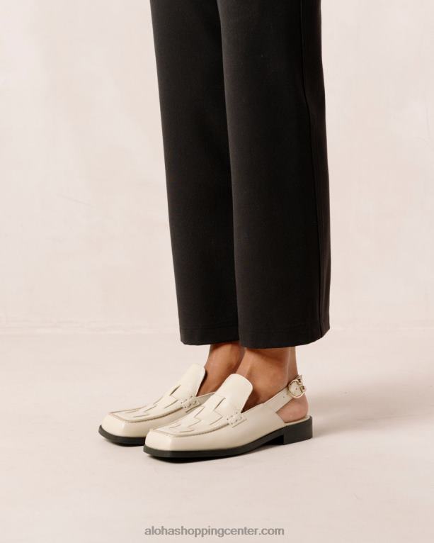 abe braided - beli usnjeni loaferji ženske Alohas 0D4R8308