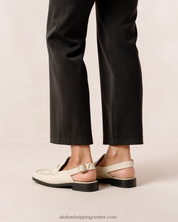 abe braided - beli usnjeni loaferji ženske Alohas 0D4R8308