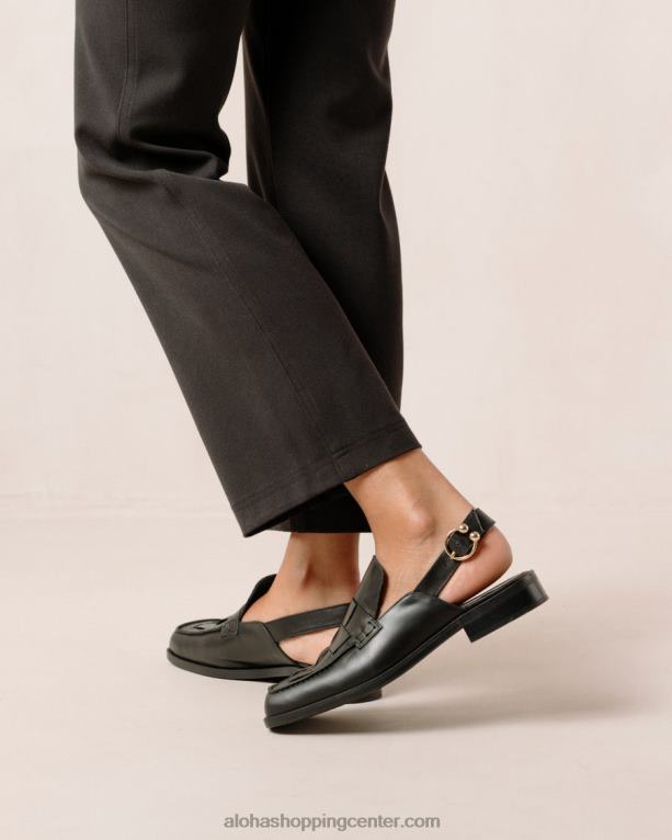 abe braided – črni usnjeni loaferji ženske Alohas 0D4R8307