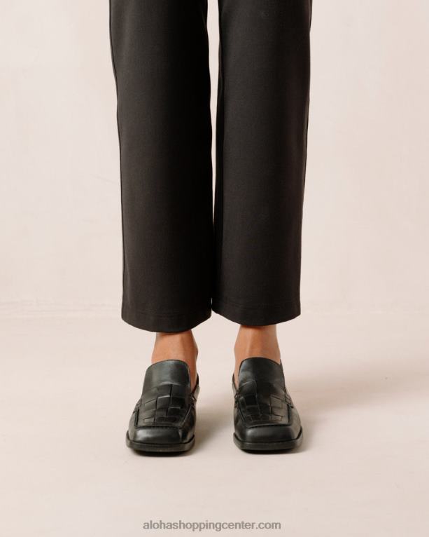 abe braided – črni usnjeni loaferji ženske Alohas 0D4R8307