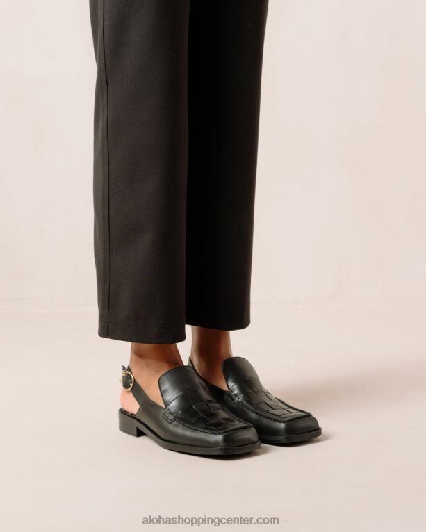 abe braided – črni usnjeni loaferji ženske Alohas 0D4R8307