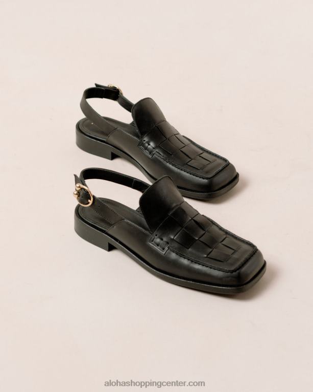 abe braided – črni usnjeni loaferji ženske Alohas 0D4R8307