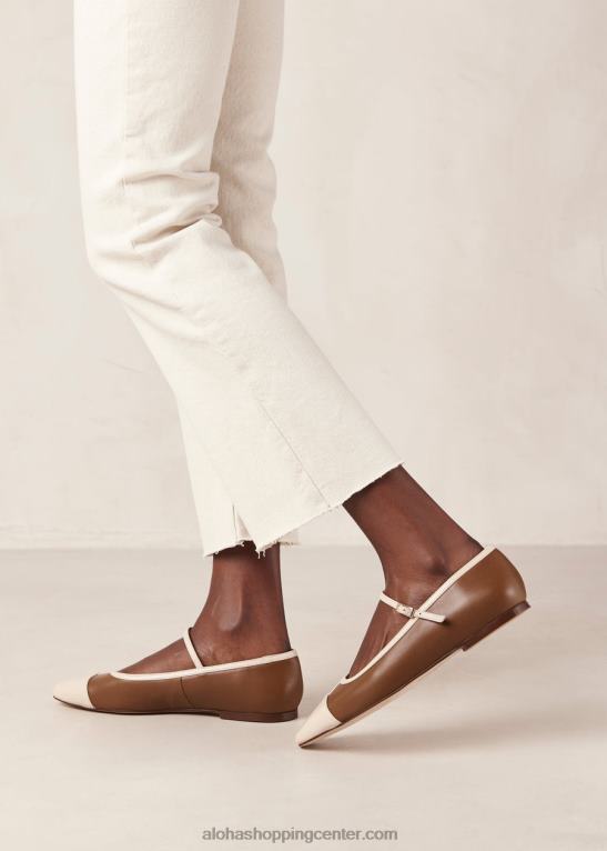 agate - beli in rjavi usnjeni mary jane čevlji ženske Alohas 0D4R8291