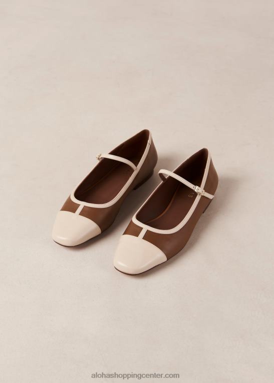 agate - beli in rjavi usnjeni mary jane čevlji ženske Alohas 0D4R8291