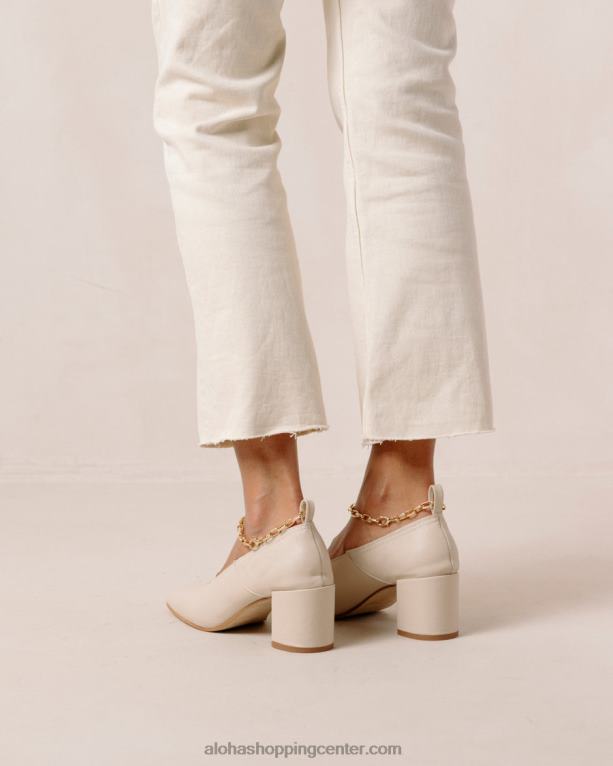 agent gležnjar - bele usnjene copate ženske Alohas 0D4R8347