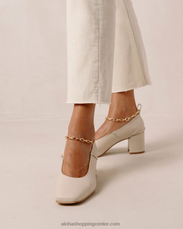 agent gležnjar - bele usnjene copate ženske Alohas 0D4R8347