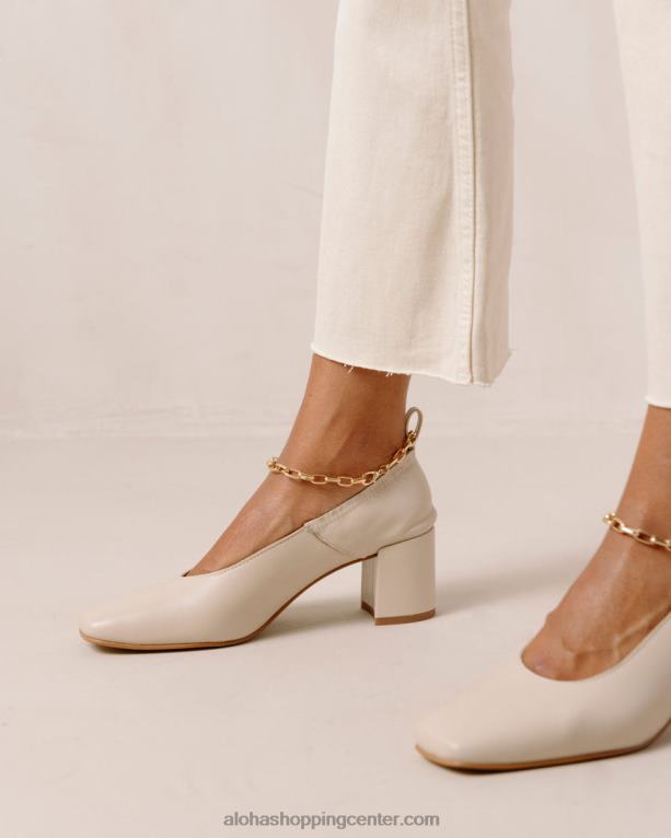 agent gležnjar - bele usnjene copate ženske Alohas 0D4R8347