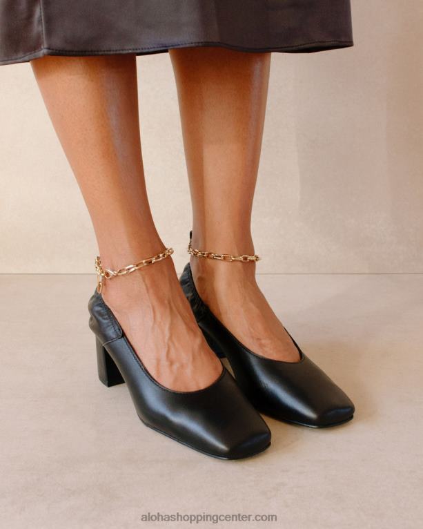 agent gležnjar - črne usnjene copate ženske Alohas 0D4R8349