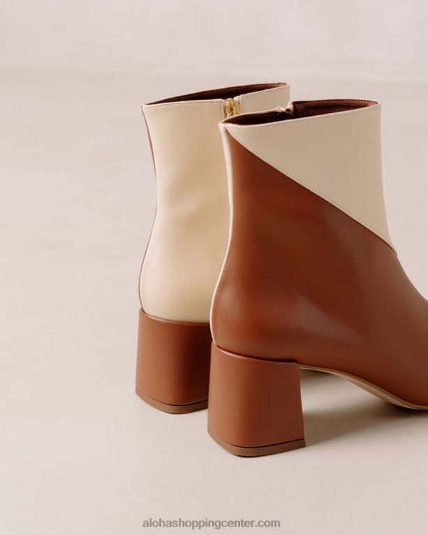 akvarel - beli in rjavi veganski usnjeni škornji ženske Alohas 0D4R8130