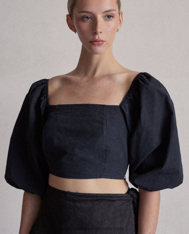 artist - črn bombažni top ženske Alohas 0D4R8855