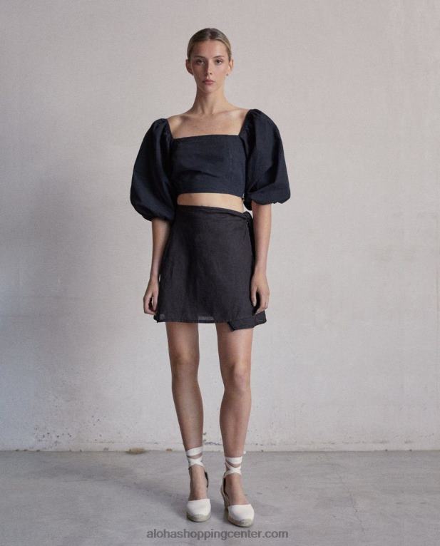 artist - črn bombažni top ženske Alohas 0D4R8855