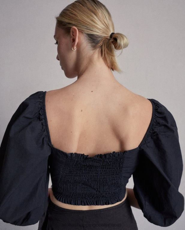 artist - črn bombažni top ženske Alohas 0D4R8855