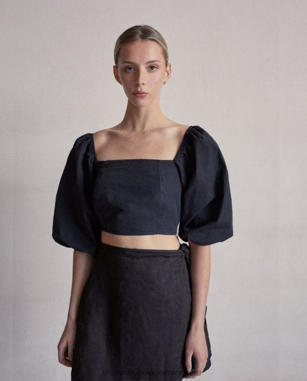 artist - črn bombažni top ženske Alohas 0D4R8855