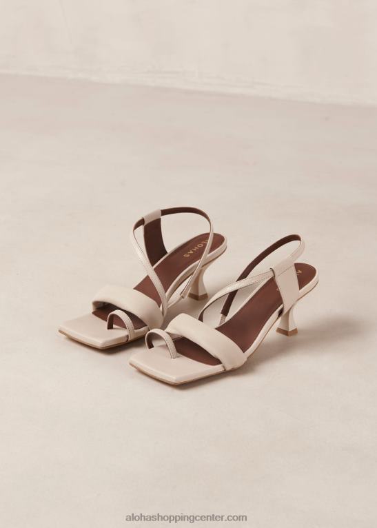 asimetrični paščki - umazano bele usnjene sandale ženske Alohas 0D4R8434