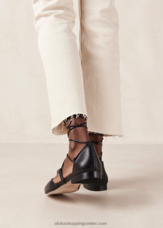 azurite - črne usnjene balerinke ženske Alohas 0D4R8311