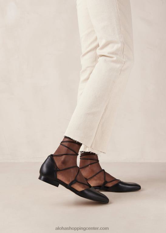 azurite - črne usnjene balerinke ženske Alohas 0D4R8311