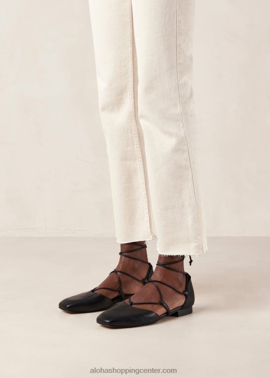 azurite - črne usnjene balerinke ženske Alohas 0D4R8311