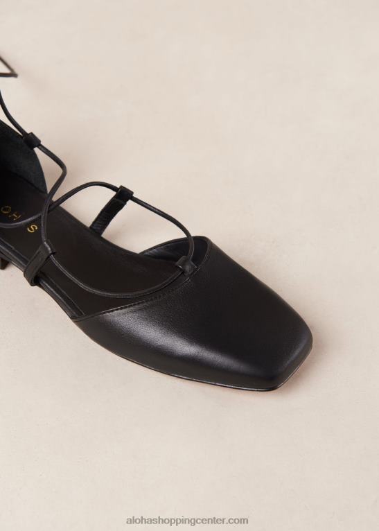 azurite - črne usnjene balerinke ženske Alohas 0D4R8311