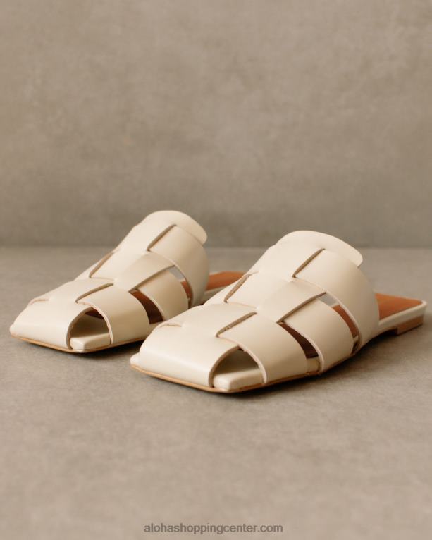 barney - bele usnjene mule ženske Alohas 0D4R8522