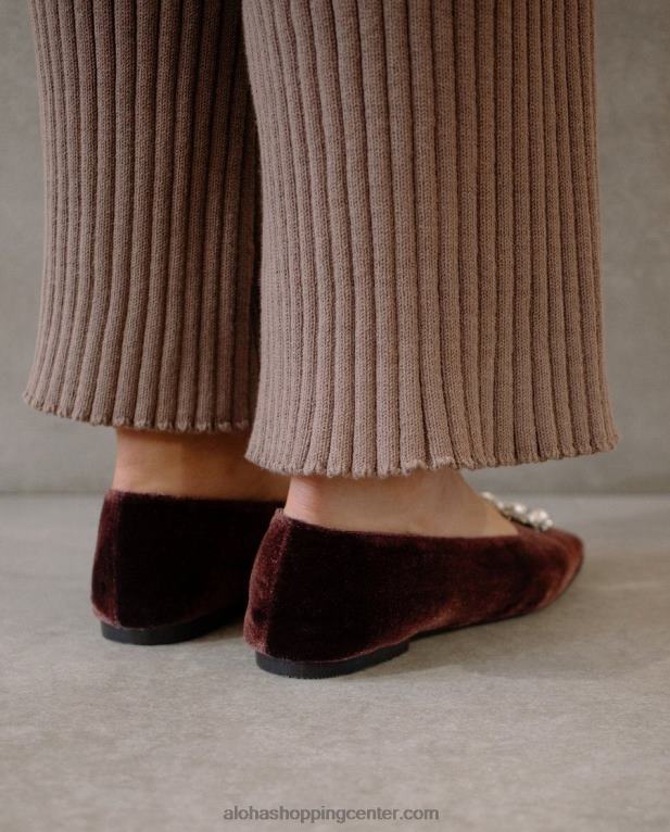 bella crystal - rjave usnjene hlače ženske Alohas 0D4R8520