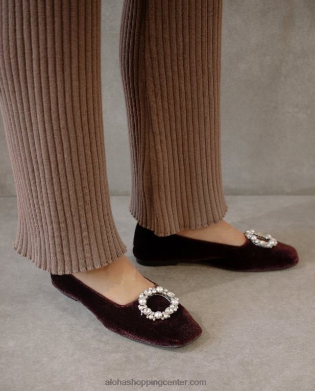 bella crystal - rjave usnjene hlače ženske Alohas 0D4R8520