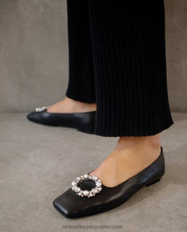 bella crystal - črne usnjene patike ženske Alohas 0D4R8519