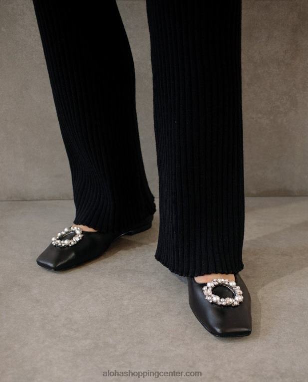 bella crystal - črne usnjene patike ženske Alohas 0D4R8519