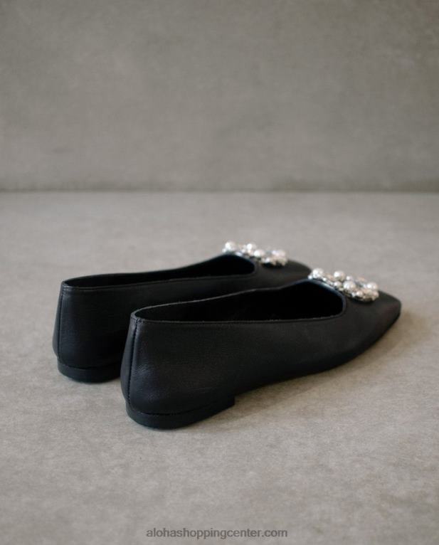 bella crystal - črne usnjene patike ženske Alohas 0D4R8519