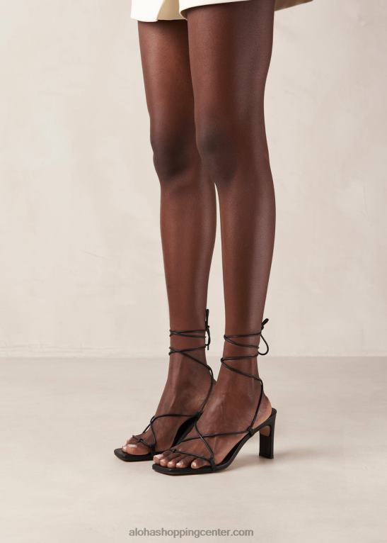 bellini - črni usnjeni sandali ženske Alohas 0D4R8296