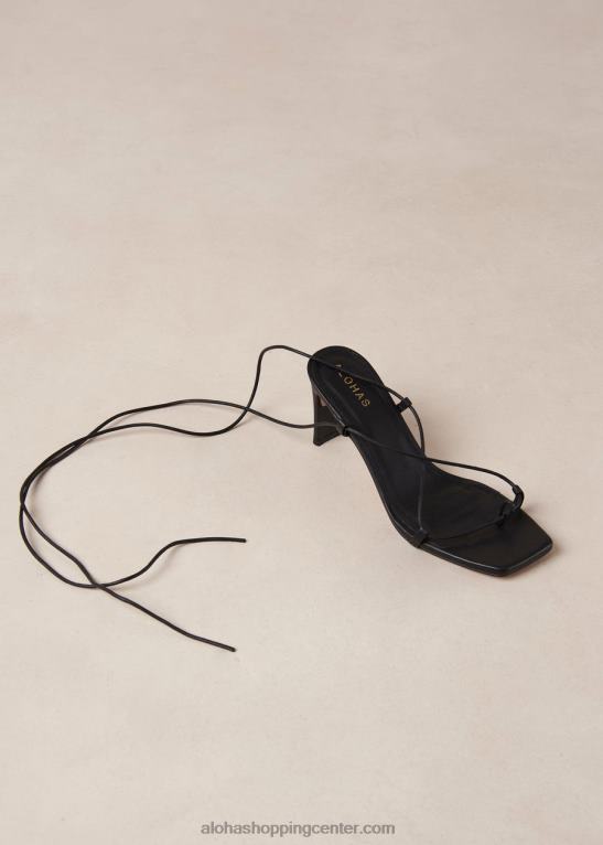 bellini - črni usnjeni sandali ženske Alohas 0D4R8296