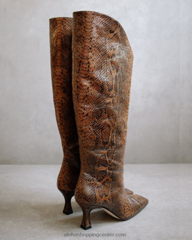 billy indo - rjavi kačji usnjeni škornji ženske Alohas 0D4R8582